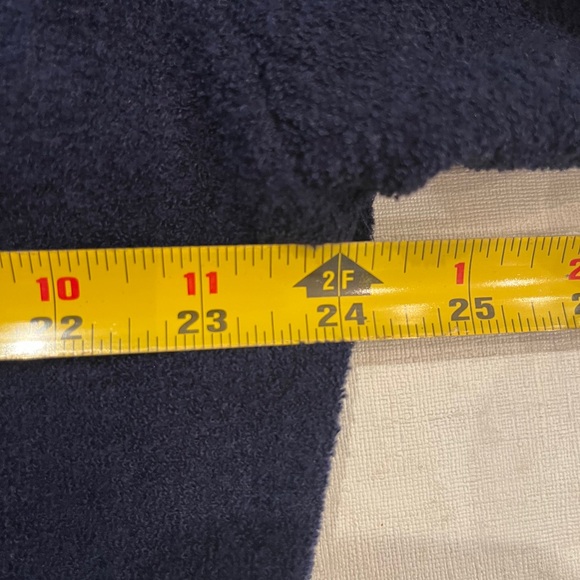 Navy Blue fleece “Cape Cod” V-neck hooded pullover sweatshirt. GUC! - Picture 7 of 8